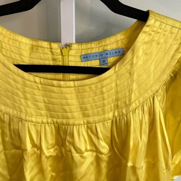 Antonio Melani Yellow Short Sleeve Mini Dress - Picture 2 of 3